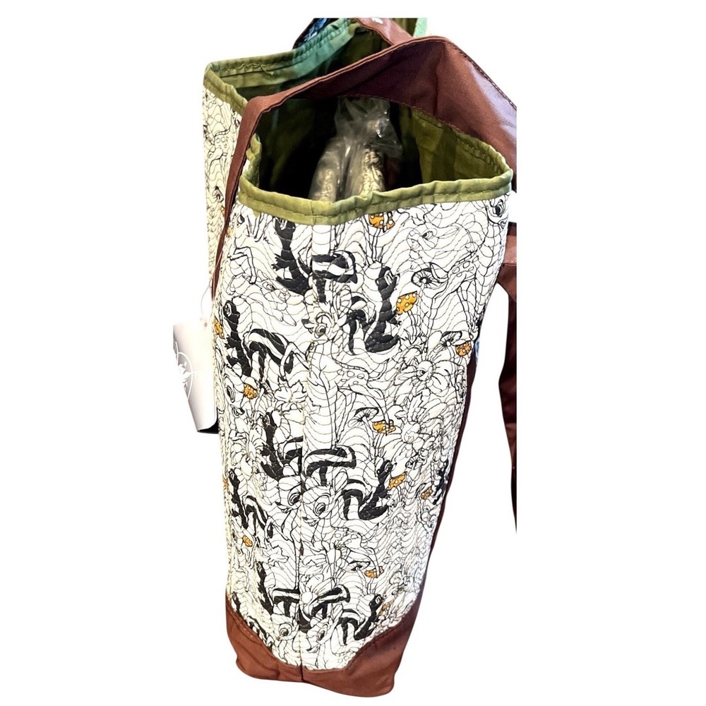 Bambi Disney Parks Quilted Tote Bag Thumper Flower Mushroom New Tags 18" Boho - Picture 2 of 12